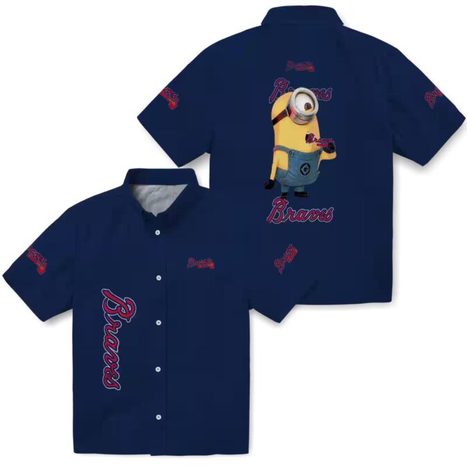 Atlanta Braves Stuart Minion Hawaiian Shirt - MLB Baseball Fan Tropical Wear