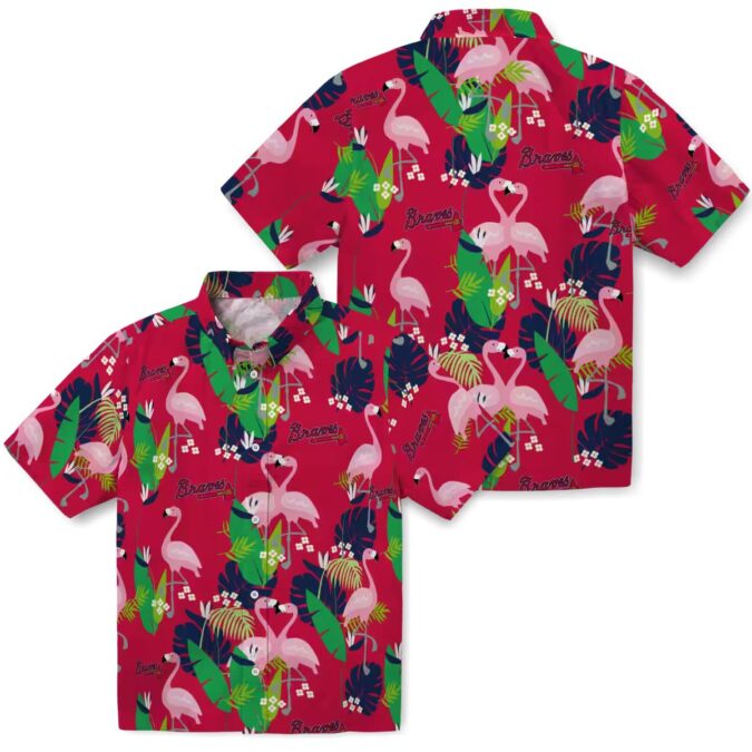 Buy Atlanta Braves Navy Green Hawaiian Shirt - MLB Tropical Flamingo Summer Shirt