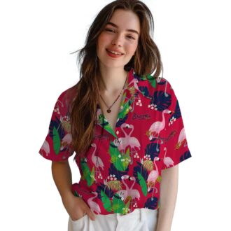 Buy Atlanta Braves Navy Green Hawaiian Shirt - MLB Tropical Flamingo Summer Shirt