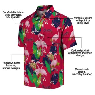 Buy Atlanta Braves Navy Green Hawaiian Shirt - MLB Tropical Flamingo Summer Shirt
