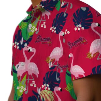 Buy Atlanta Braves Navy Green Hawaiian Shirt - MLB Tropical Flamingo Summer Shirt