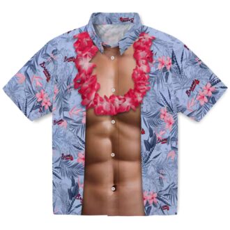 Limited Edition Atlanta Braves Chest Illusion Hawaiian Shirt - Navy MLB Baseball Fan Gear