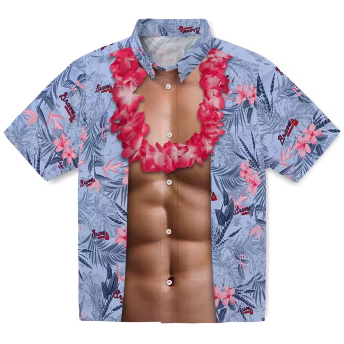 Limited Edition Atlanta Braves Chest Illusion Hawaiian Shirt - Navy MLB Baseball Fan Gear