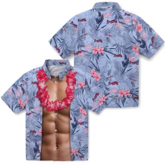 Limited Edition Atlanta Braves Chest Illusion Hawaiian Shirt - Navy MLB Baseball Fan Gear