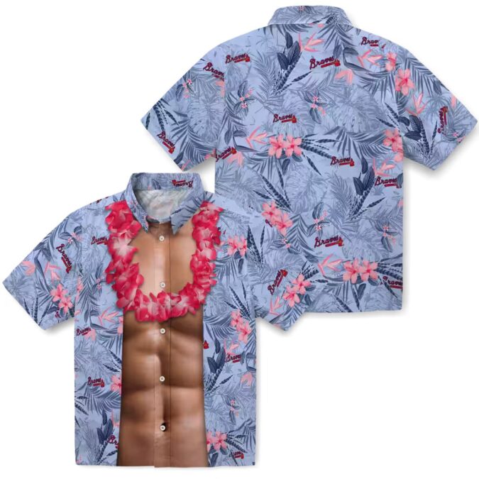 Limited Edition Atlanta Braves Chest Illusion Hawaiian Shirt - Navy MLB Baseball Fan Gear