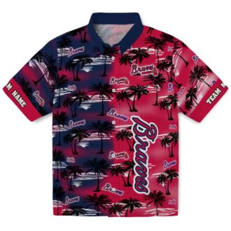 Limited Edition Atlanta Braves Hawaiian Shirt - Navy Palm Silhouettes MLB Apparel