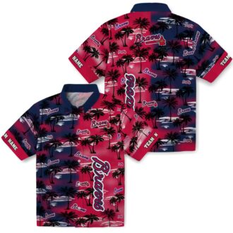 Limited Edition Atlanta Braves Hawaiian Shirt - Navy Palm Silhouettes MLB Apparel