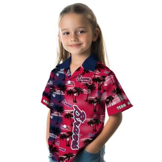 Limited Edition Atlanta Braves Hawaiian Shirt - Navy Palm Silhouettes MLB Apparel