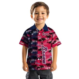 Limited Edition Atlanta Braves Hawaiian Shirt - Navy Palm Silhouettes MLB Apparel