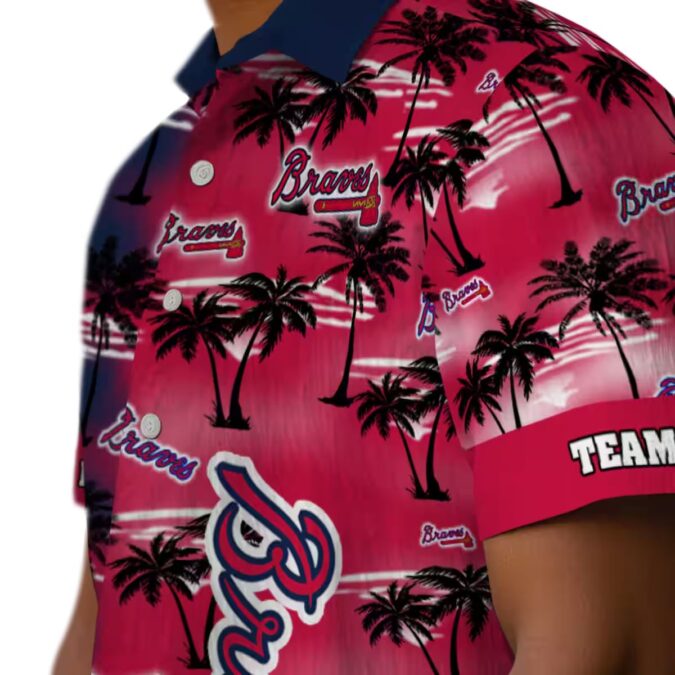 Limited Edition Atlanta Braves Hawaiian Shirt - Navy Palm Silhouettes MLB Apparel