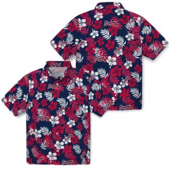Limited Edition Atlanta Braves Hawaiian Shirt - Navy Tropical Floral Print