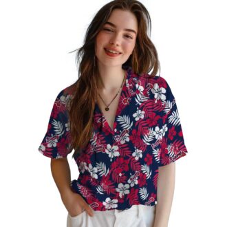 Limited Edition Atlanta Braves Hawaiian Shirt - Navy Tropical Floral Print