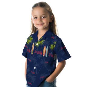 Men's Atlanta Braves Navy Hawaiian Shirt - Floral Palm Surfboard Print