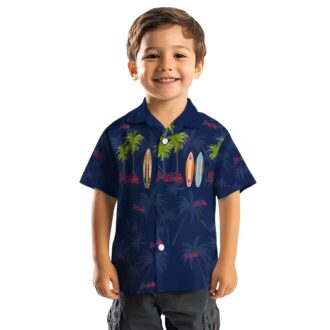 Men's Atlanta Braves Navy Hawaiian Shirt - Floral Palm Surfboard Print