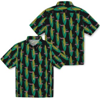 MLB Atlanta Braves Hawaiian Shirt - Green & Black Corn Design Vacation Shirt