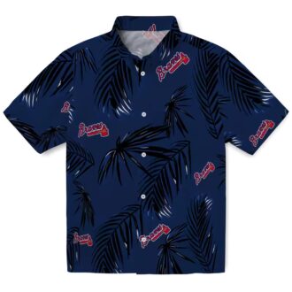 Official Atlanta Braves Palm Leaf Hawaiian Shirt - MLB Navy Summer Wear