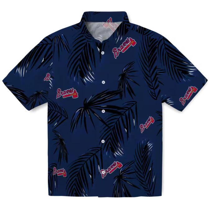 Official Atlanta Braves Palm Leaf Hawaiian Shirt - MLB Navy Summer Wear