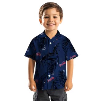 Official Atlanta Braves Palm Leaf Hawaiian Shirt - MLB Navy Summer Wear