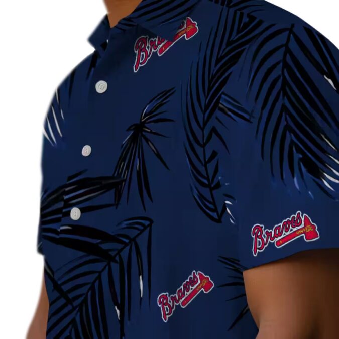 Official Atlanta Braves Palm Leaf Hawaiian Shirt - MLB Navy Summer Wear