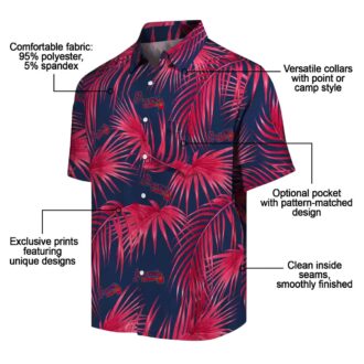 Official MLB Atlanta Braves Leafy Palms Hawaiian Shirt - Navy Tropical