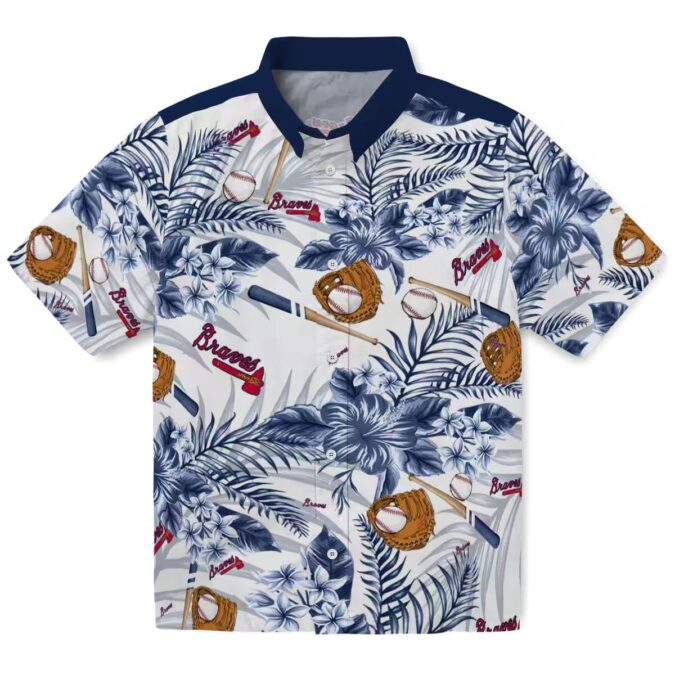 Personalized Atlanta Braves Floral Baseball Shirt - MLB Tropical Hawaiian Style