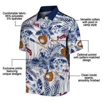 Personalized Atlanta Braves Floral Baseball Shirt - MLB Tropical Hawaiian Style