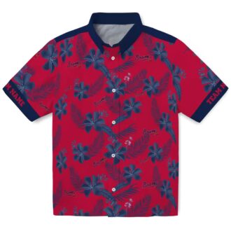 Personalized MLB Atlanta Braves Hawaiian Shirt - Red Botanical Print for Fans