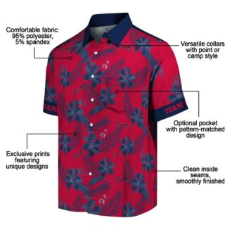Personalized MLB Atlanta Braves Hawaiian Shirt - Red Botanical Print for Fans