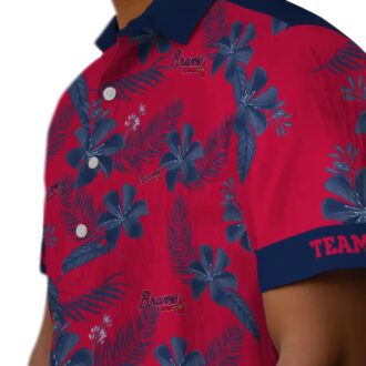 Personalized MLB Atlanta Braves Hawaiian Shirt - Red Botanical Print for Fans