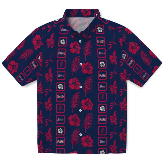 Shop Atlanta Braves Button Up Hawaiian Shirt – MLB Team Navy Floral Summer Wear