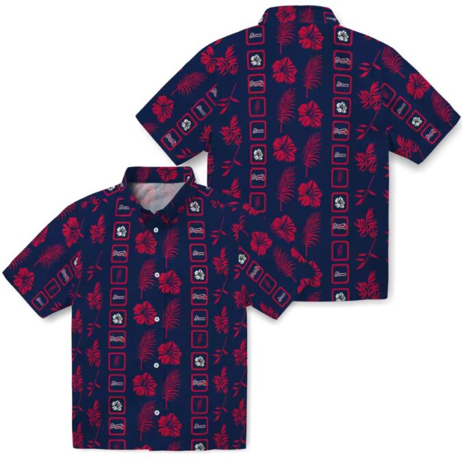 Shop Atlanta Braves Button Up Hawaiian Shirt – MLB Team Navy Floral Summer Wear