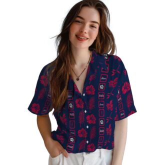Shop Atlanta Braves Button Up Hawaiian Shirt – MLB Team Navy Floral Summer Wear