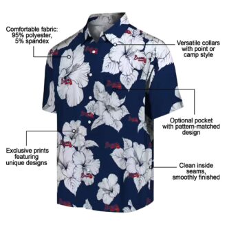 Shop Atlanta Braves Tropical Hawaiian Shirt - Navy & White Hibiscus Floral MLB Apparel