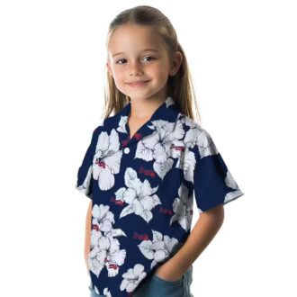 Shop Atlanta Braves Tropical Hawaiian Shirt - Navy & White Hibiscus Floral MLB Apparel