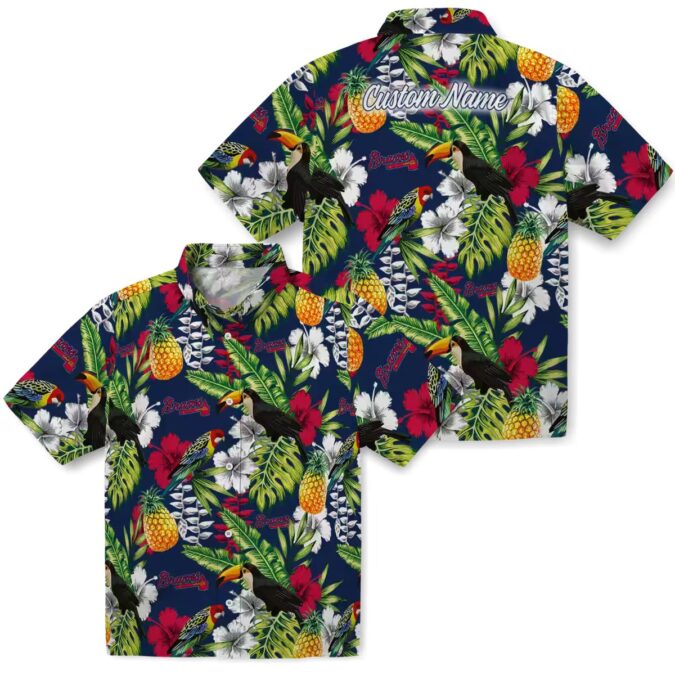 Shop MLB Atlanta Braves Navy Green Aloha Shirt - Summer Beach Floral Toucan Hawaiian Style