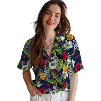 Shop MLB Atlanta Braves Navy Green Aloha Shirt - Summer Beach Floral Toucan Hawaiian Style