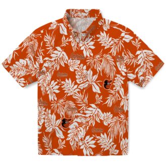 Baltimore Orioles Aloha Style Hawaiian Shirt - Orange & White MLB Tropical Beach Shirt
