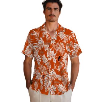 Baltimore Orioles Aloha Style Hawaiian Shirt - Orange & White MLB Tropical Beach Shirt