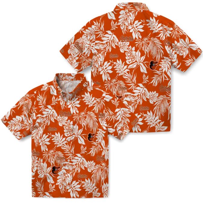 Baltimore Orioles Aloha Style Hawaiian Shirt - Orange & White MLB Tropical Beach Shirt