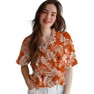 Baltimore Orioles Aloha Style Hawaiian Shirt - Orange & White MLB Tropical Beach Shirt