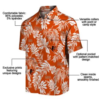 Baltimore Orioles Aloha Style Hawaiian Shirt - Orange & White MLB Tropical Beach Shirt