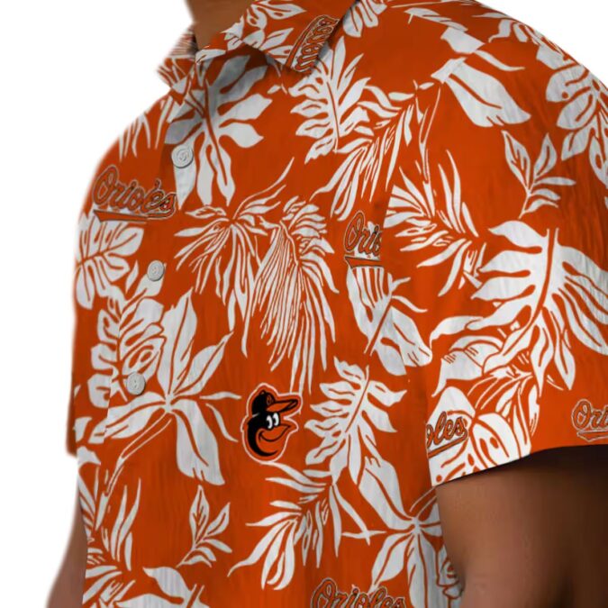Baltimore Orioles Aloha Style Hawaiian Shirt - Orange & White MLB Tropical Beach Shirt