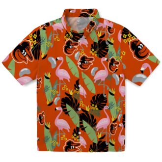 Baltimore Orioles Flamingo Leaves Hawaiian Shirt – Summer MLB Apparel with Tropical Orange Design