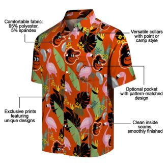 Baltimore Orioles Flamingo Leaves Hawaiian Shirt – Summer MLB Apparel with Tropical Orange Design