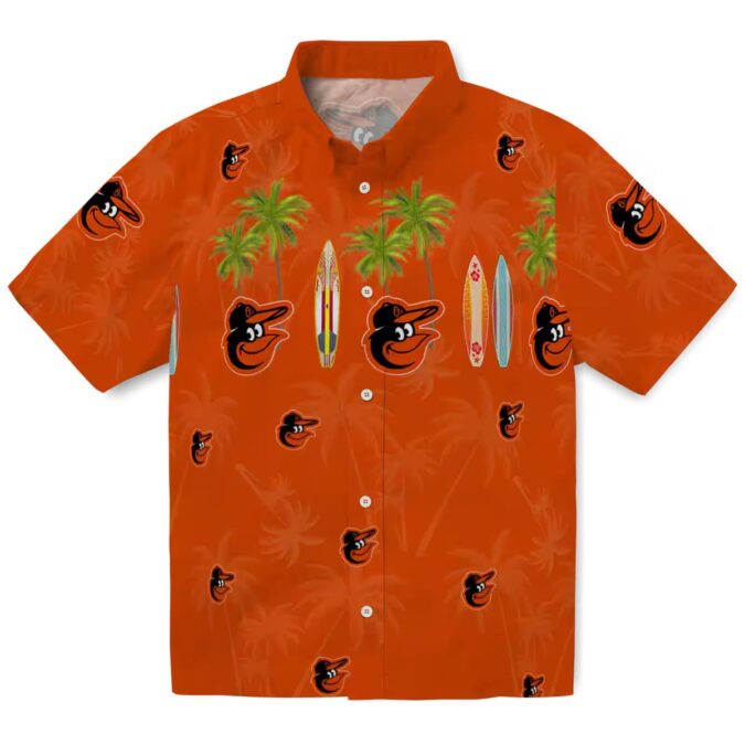 Baltimore Orioles MLB Surfboard Palm Hawaiian Shirt - Perfect for Summer and Game Days