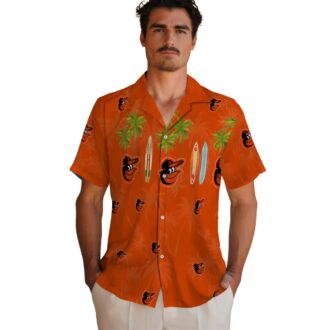 Baltimore Orioles MLB Surfboard Palm Hawaiian Shirt - Perfect for Summer and Game Days