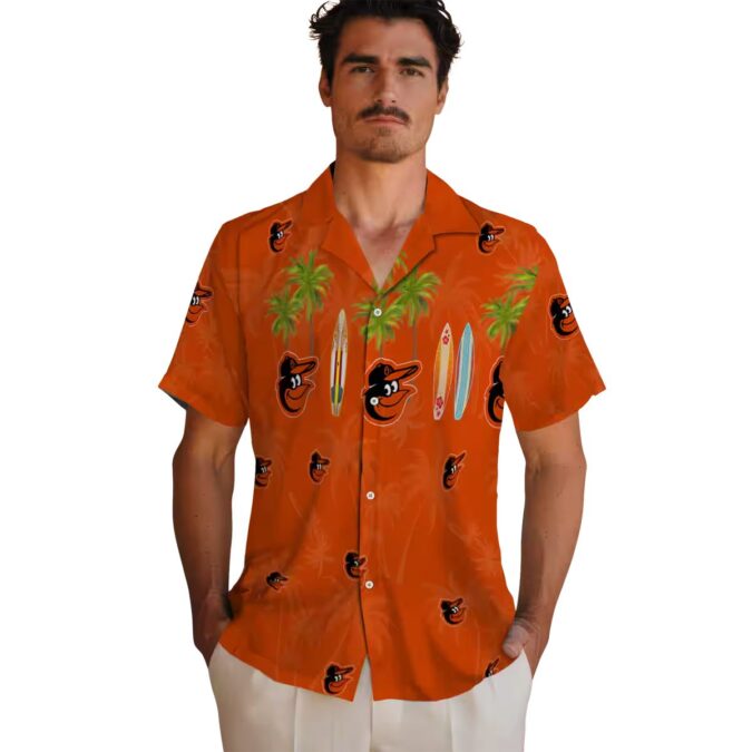 Baltimore Orioles MLB Surfboard Palm Hawaiian Shirt - Perfect for Summer and Game Days