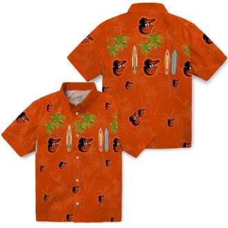 Baltimore Orioles MLB Surfboard Palm Hawaiian Shirt - Perfect for Summer and Game Days