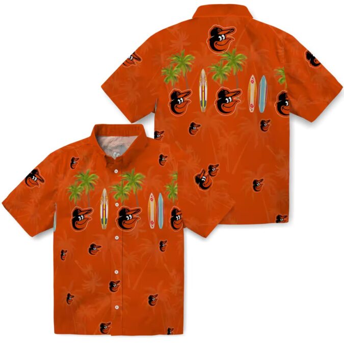 Baltimore Orioles MLB Surfboard Palm Hawaiian Shirt - Perfect for Summer and Game Days