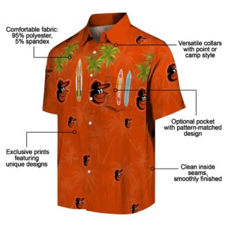Baltimore Orioles MLB Surfboard Palm Hawaiian Shirt - Perfect for Summer and Game Days
